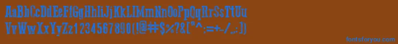 Go2OldWestern-Schriftart – Blaue Schriften auf braunem Hintergrund