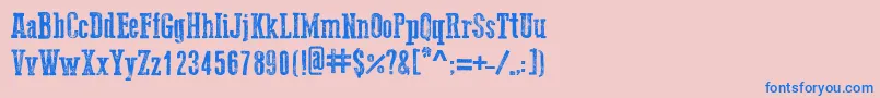 フォントGo2OldWestern – ピンクの背景に青い文字
