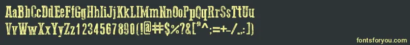 フォントGo2OldWestern – 黒い背景に黄色の文字