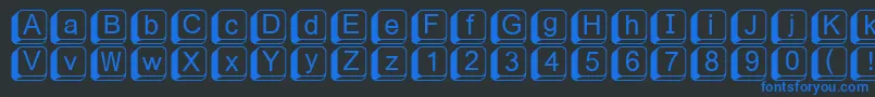 Czcionka Fikey1 – niebieskie czcionki na czarnym tle