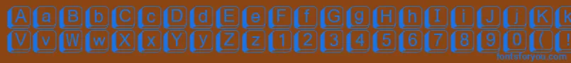 Czcionka Fikey1 – niebieskie czcionki na brązowym tle
