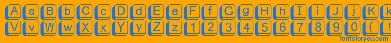 Fikey1-Schriftart – Blaue Schriften auf orangefarbenem Hintergrund