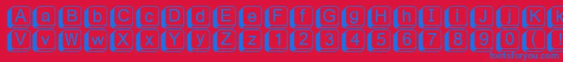 Fikey1-Schriftart – Blaue Schriften auf rotem Hintergrund