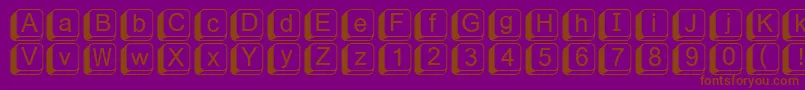 Fikey1-Schriftart – Braune Schriften auf violettem Hintergrund