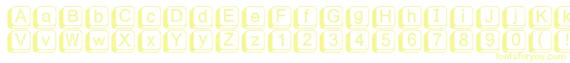 フォントFikey1 – 白い背景に黄色の文字