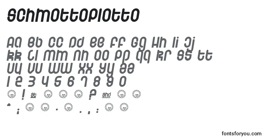 Schriftart SchmottoPlotto – Alphabet, Zahlen, spezielle Symbole
