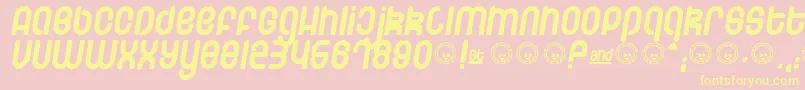 SchmottoPlotto Font – Yellow Fonts on Pink Background