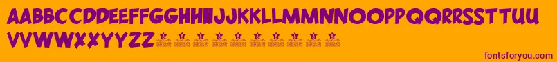 LoneWolfPersonalUse Font – Purple Fonts on Orange Background