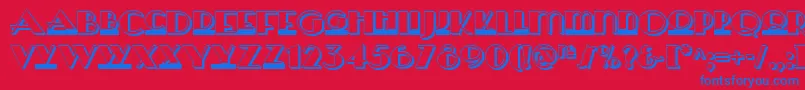 Heraldsquaretwonf-fontti – siniset fontit punaisella taustalla