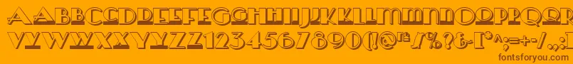 フォントHeraldsquaretwonf – オレンジの背景に茶色のフォント