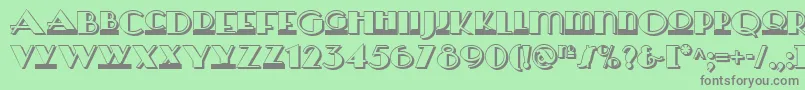 フォントHeraldsquaretwonf – 緑の背景に灰色の文字