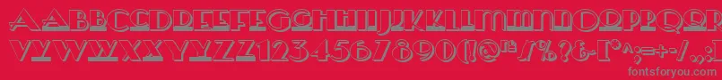 フォントHeraldsquaretwonf – 赤い背景に灰色の文字