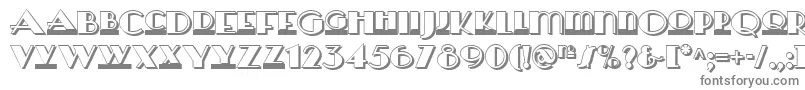 Heraldsquaretwonf-fontti – harmaat kirjasimet valkoisella taustalla