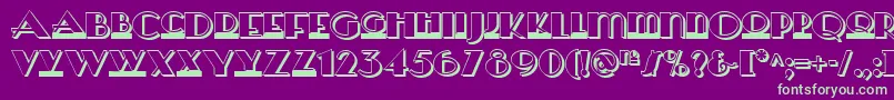 Heraldsquaretwonf Font – Green Fonts on Purple Background