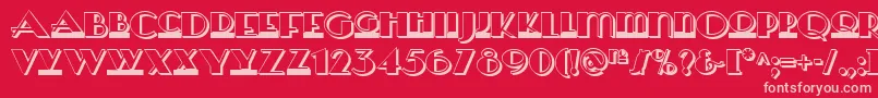 Heraldsquaretwonf Font – Pink Fonts on Red Background