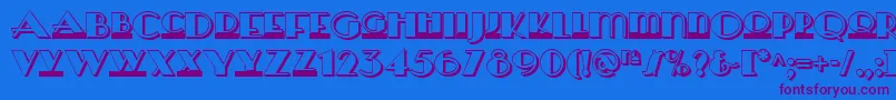 Heraldsquaretwonf-Schriftart – Violette Schriften auf blauem Hintergrund