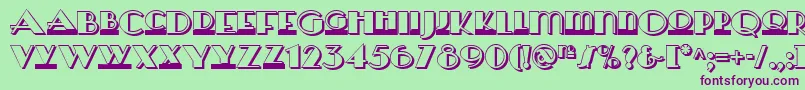 Heraldsquaretwonf Font – Purple Fonts on Green Background