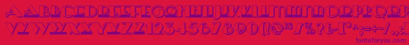 Шрифт Heraldsquaretwonf – фиолетовые шрифты на красном фоне