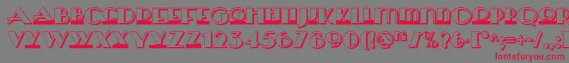 Heraldsquaretwonf-Schriftart – Rote Schriften auf grauem Hintergrund