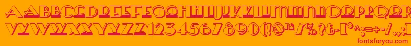 フォントHeraldsquaretwonf – オレンジの背景に赤い文字