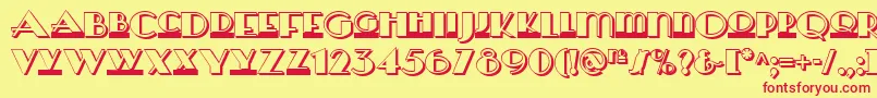 Heraldsquaretwonf Font – Red Fonts on Yellow Background