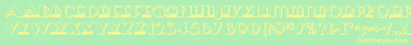 Heraldsquaretwonf Font – Yellow Fonts on Green Background