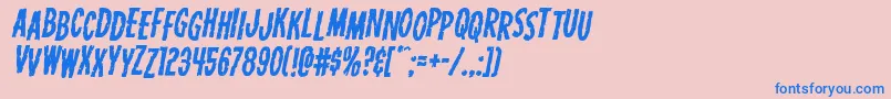 Carnivalcorpsestagital Font – Blue Fonts on Pink Background