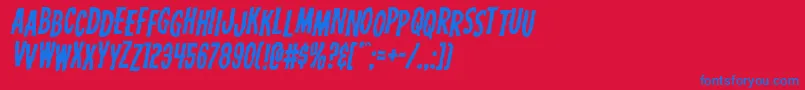 Carnivalcorpsestagital Font – Blue Fonts on Red Background