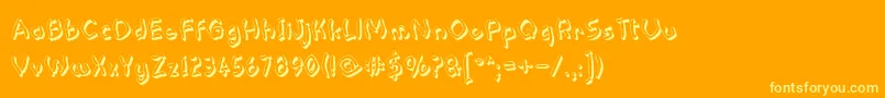 Pastern-Schriftart – Gelbe Schriften auf orangefarbenem Hintergrund