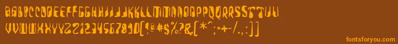 Farmerswrite Font – Orange Fonts on Brown Background