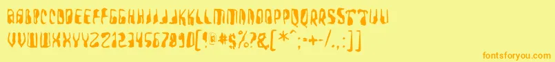 Fonte Farmerswrite – fontes laranjas em um fundo amarelo