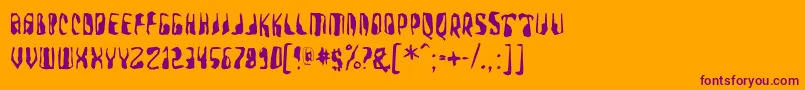 Farmerswrite Font – Purple Fonts on Orange Background