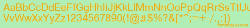Artsansc Font – Orange Fonts on Green Background