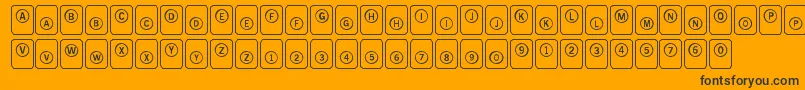 Fonte LmsPunchHappy – fontes pretas em um fundo laranja
