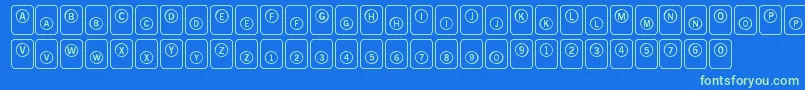 Fonte LmsPunchHappy – fontes verdes em um fundo azul