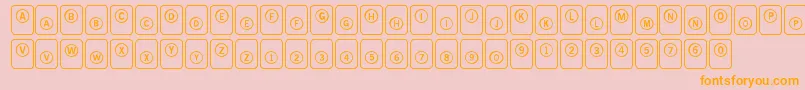 LmsPunchHappy-fontti – oranssit fontit vaaleanpunaisella taustalla