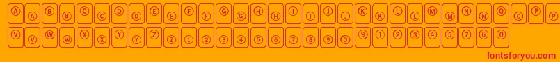Fonte LmsPunchHappy – fontes vermelhas em um fundo laranja