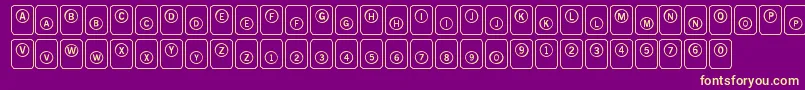 LmsPunchHappy-Schriftart – Gelbe Schriften auf violettem Hintergrund