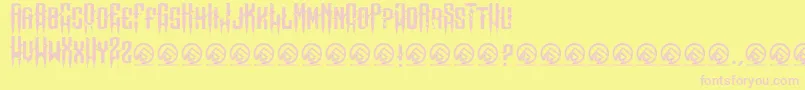 Czcionka MeansofmaliceRegular – różowe czcionki na żółtym tle