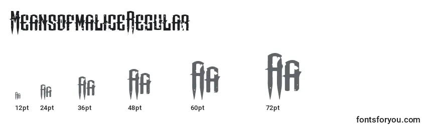 MeansofmaliceRegular Font Sizes