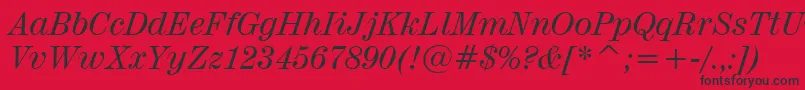 Century725ItalicBt Font – Black Fonts on Red Background