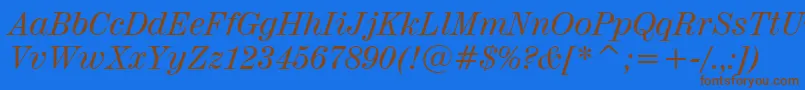 Century725ItalicBt Font – Brown Fonts on Blue Background