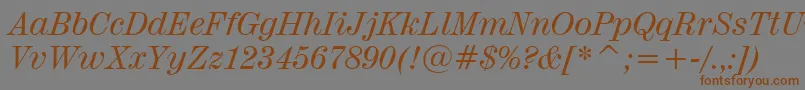 Century725ItalicBt Font – Brown Fonts on Gray Background