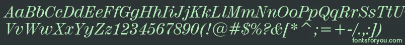 Century725ItalicBt Font – Green Fonts on Black Background