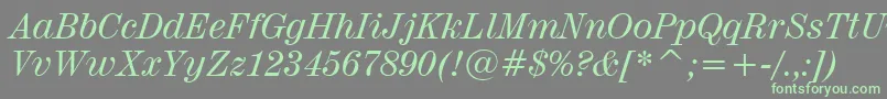 Century725ItalicBt Font – Green Fonts on Gray Background