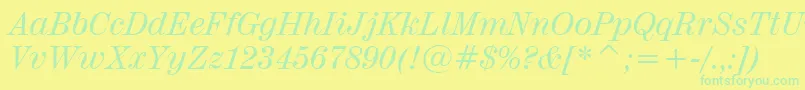 Century725ItalicBt Font – Green Fonts on Yellow Background