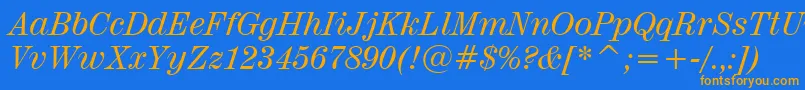 Century725ItalicBt Font – Orange Fonts on Blue Background