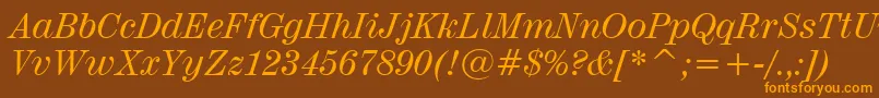 Century725ItalicBt Font – Orange Fonts on Brown Background