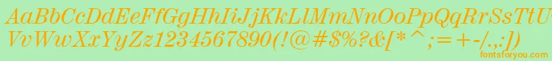Century725ItalicBt Font – Orange Fonts on Green Background