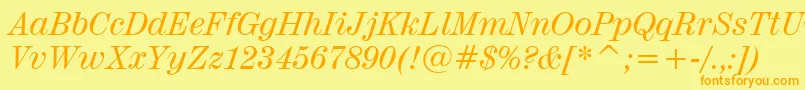 Century725ItalicBt Font – Orange Fonts on Yellow Background